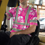 Hi-Vis-T-Shirt-Reflective-Tapes-Pink-Neon-White-Skull-Custom-Name-Safety-Workwear-For-Workers,-Truckers,-Operators-6