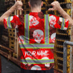 Hi-Vis-T-Shirt-Reflective-Tapes-Red-Neon-White-Skull-Custom-Name-Safety-Workwear-For-Workers,-Truckers,-Operators-4