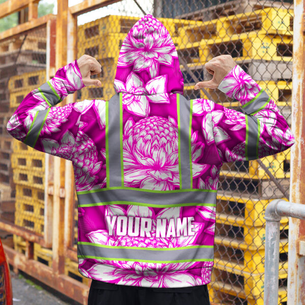 Hi-Vis-Zip-Hoodie-Reflective-Tapes-Pink-Neon-White-Protea-Custom-Name-Safety-Workwear-For-Workers,-Truckers,-Operators-5