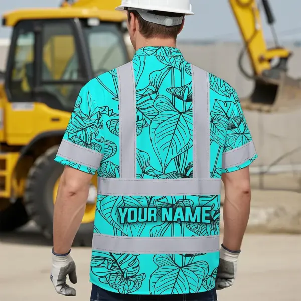 hi-vis-hawaiian-shirt-reflective-tapes-blue-neon-flowers-custom-name-459c4.webp