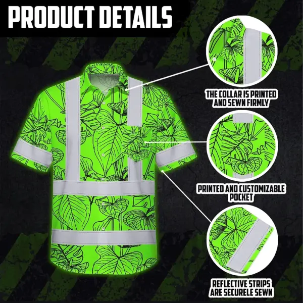 hi-vis-hawaiian-shirt-reflective-tapes-green-neon-flowers-custom-d3455.webp