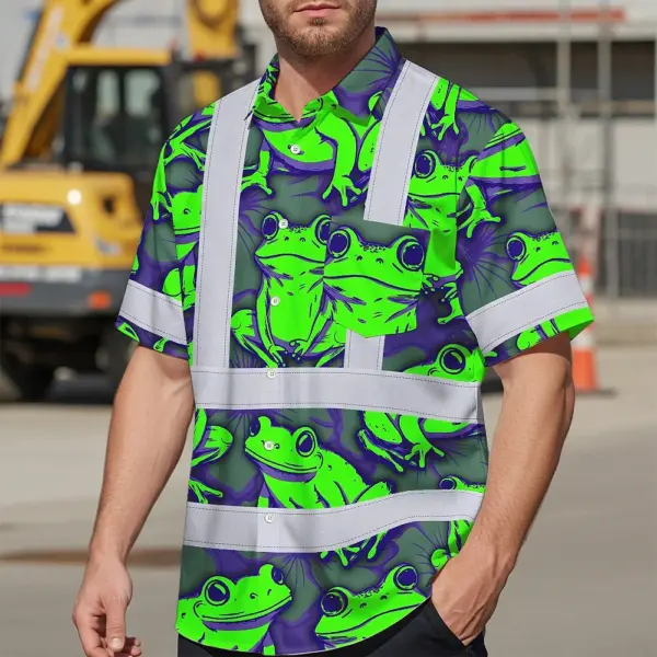 hi-vis-hawaiian-shirt-reflective-tapes-green-neon-violet-frog-custom-5d192.webp