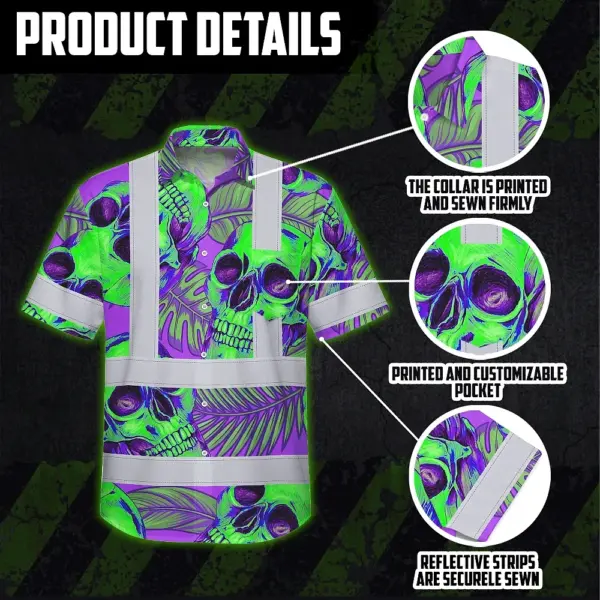 hi-vis-hawaiian-shirt-reflective-tapes-green-neon-violet-skull-177b7.webp