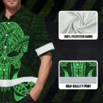 hi-vis-hawaiian-shirt-reflective-tapes-green-polynesian-skull-custom-d1092.webp