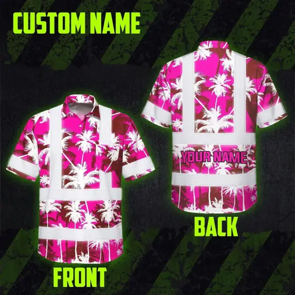 hi-vis-hawaiian-shirt-reflective-tapes-pink-neon-flowers-custom-name-a9daf.webp