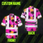 hi-vis-hawaiian-shirt-reflective-tapes-pink-neon-flowers-custom-name-f8065.webp
