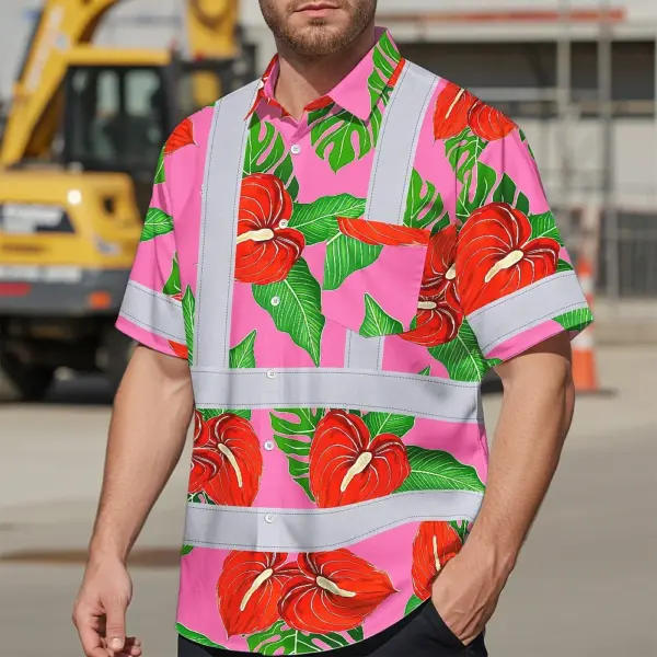 hi-vis-hawaiian-shirt-reflective-tapes-pink-neon-red-anthurium-624e6.webp