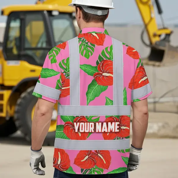 hi-vis-hawaiian-shirt-reflective-tapes-pink-neon-red-anthurium-f9e63.webp