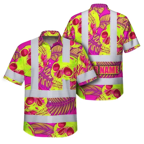 hi-vis-hawaiian-shirt-reflective-tapes-pink-neon-yellow-skull-custom-4a371.webp