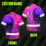 hi-vis-hawaiian-shirt-reflective-tapes-pink-violet-skull-custom-name-c6b16.webp