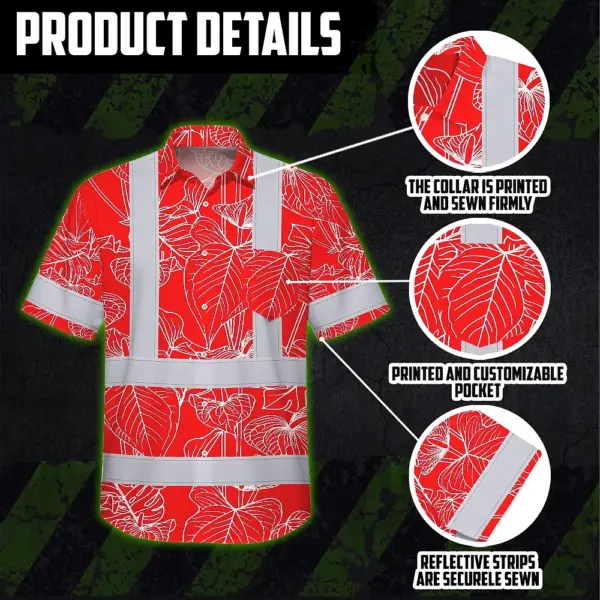 hi-vis-hawaiian-shirt-reflective-tapes-red-neon-flowers-custom-name-1d176.webp