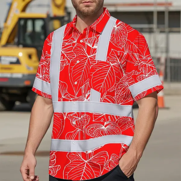 hi-vis-hawaiian-shirt-reflective-tapes-red-neon-flowers-custom-name-62fd7.webp