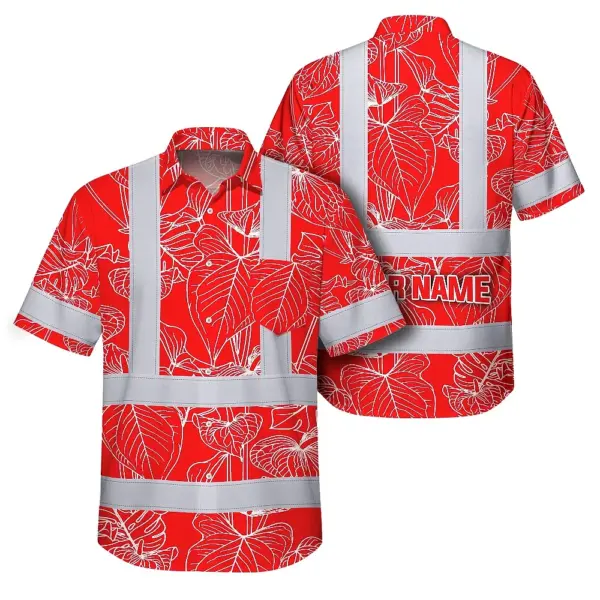 hi-vis-hawaiian-shirt-reflective-tapes-red-neon-flowers-custom-name-6de1d.webp