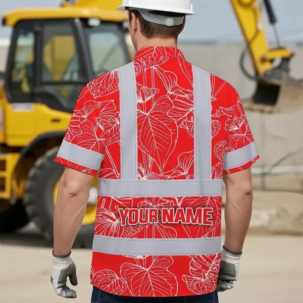 hi-vis-hawaiian-shirt-reflective-tapes-red-neon-flowers-custom-name-beab4.webp