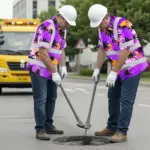 hi-vis-hawaiian-shirt-reflective-tapes-violet-neon-flowers-custom-b4238.webp