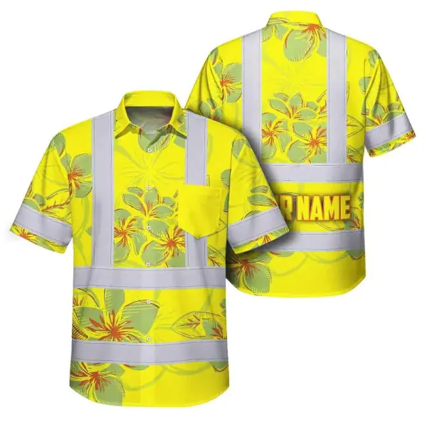 hi-vis-hawaiian-shirt-reflective-tapes-yellow-neon-grey-plumeria-d9747.webp