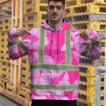 hi-vis-hoodie-reflective-tapes-pink-neon-hibiscus-custom-name-safety-d410c.webp