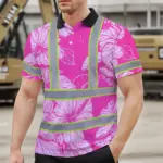 hi-vis-polo-shirt-reflective-tapes-pink-neon-hibiscus-custom-name-e8847.webp