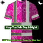 hi-vis-shirt-reflective-tapes-pink-neon-flowers-custom-name-safety-196e9.webp