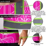 hi-vis-shirt-reflective-tapes-pink-neon-flowers-custom-name-safety-bc142.webp
