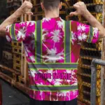 hi-vis-shirt-reflective-tapes-pink-neon-flowers-custom-name-safety-e0629.webp