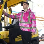 hi-vis-zip-hoodie-reflective-tapes-pink-neon-hibiscus-custom-name-c1f78.webp