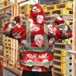 hi-vis-zip-hoodie-shirt-reflective-tapes-red-neon-white-skull-custom-b5071.webp
