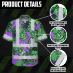 hi-vis-hawaiian-shirt-reflective-tapes-violet-green-tiki-custom-name-9a2cd.webp