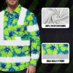 Hi-Vis-Hawaiian-Long-Sleeve-Shirt-Reflective-Tapes-Blue-Neon-And-Green-Flowers-Custom-Name-Safety-Workwear-For-Workers,-Truckers,-Operators-9