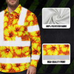 Hi-Vis-Hawaiian-Long-Sleeve-Shirt-Reflective-Tapes-Orange-Neon-And-Yellow-Flowers-Custom-Name-Safety-Workwear-For-Workers,-Truckers,-Operators-8