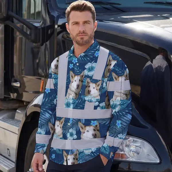 hi-vis-hawaiian-long-sleeve-shirt-reflective-tapes-blue-flowers-269af.webp