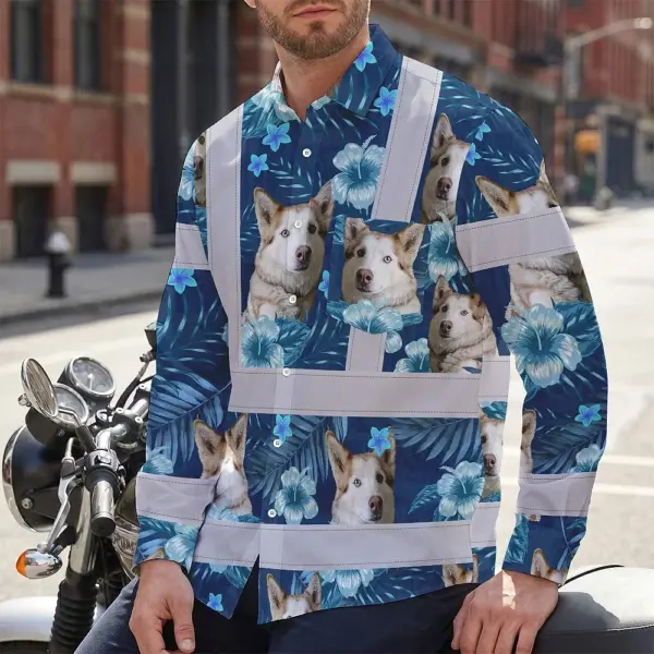 hi-vis-hawaiian-long-sleeve-shirt-reflective-tapes-blue-flowers-51d0d.webp