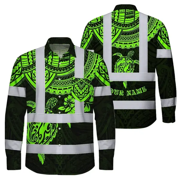 hi-vis-hawaiian-long-sleeve-shirt-reflective-tapes-green-turtle-ec648.webp