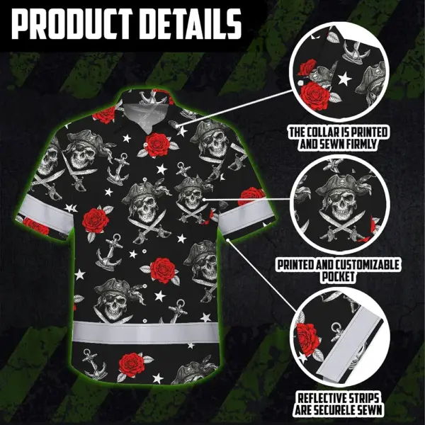 hi-vis-hawaiian-shirt-reflective-tapes-black-red-flower-skull-boat-153f7.webp