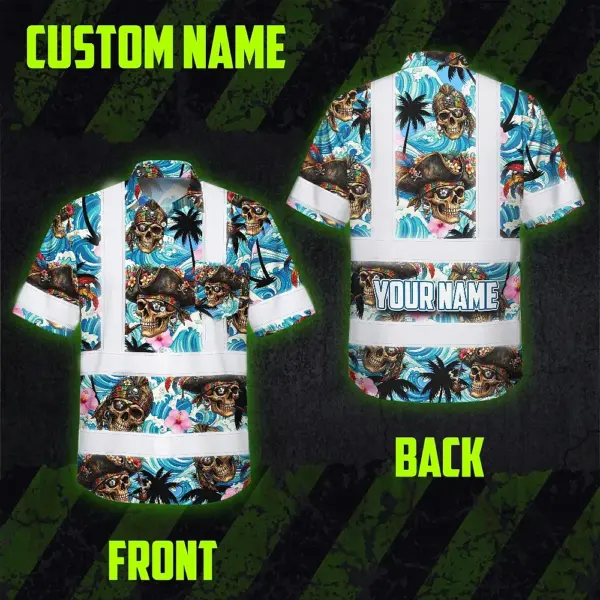 hi-vis-hawaiian-shirt-reflective-tapes-blue-flower-skull-boat-custom-ad28a.webp