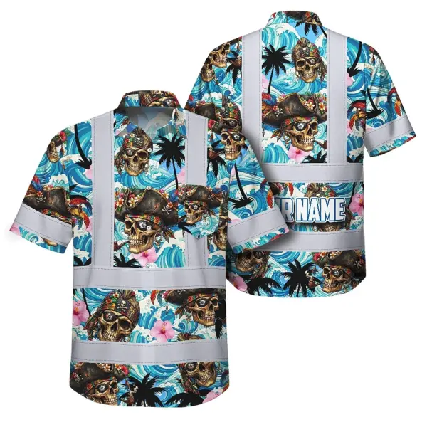 hi-vis-hawaiian-shirt-reflective-tapes-blue-flower-skull-boat-custom-e1004.webp