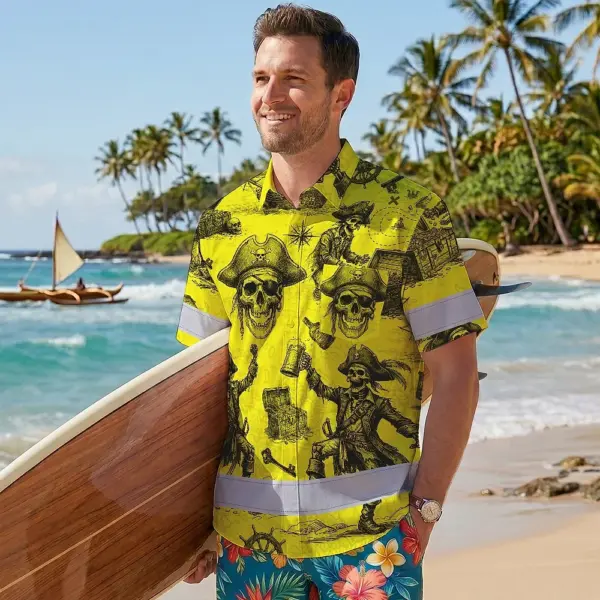 hi-vis-hawaiian-shirt-reflective-tapes-yellow-skull-boat-custom-name-31e10.webp