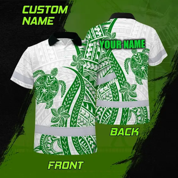 hi-vis-polo-shirt-reflective-tapes-dark-green-neon-polynesian-turtle-85d7d.webp