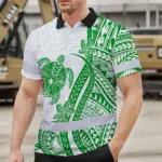 hi-vis-polo-shirt-reflective-tapes-dark-green-neon-polynesian-turtle-e718a.webp