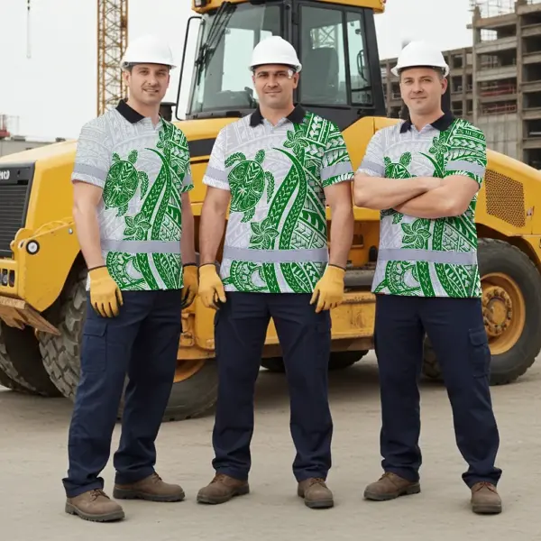 hi-vis-polo-shirt-reflective-tapes-dark-green-neon-polynesian-turtle-ee74f.webp