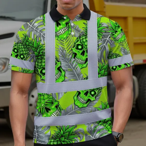 hi-vis-polo-shirt-reflective-tapes-green-neon-grey-skull-pineapple-49377.webp