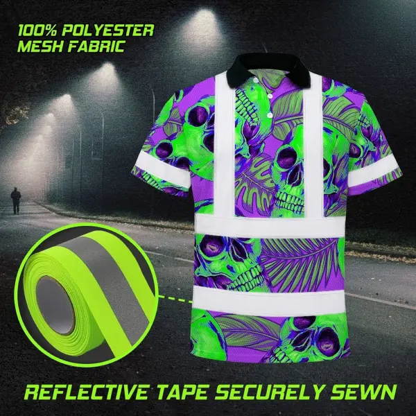 hi-vis-polo-shirt-reflective-tapes-green-neon-violet-skull-custom-0347b.webp