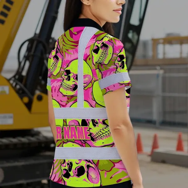 hi-vis-polo-shirt-reflective-tapes-pink-neon-lime-skull-custom-name-a23d2.webp