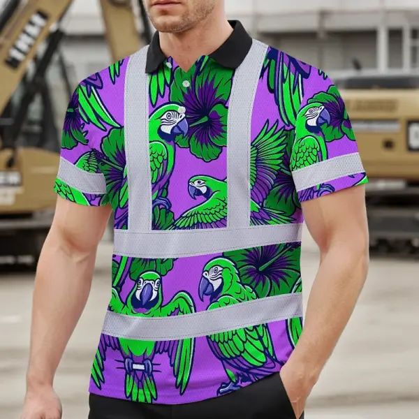 hi-vis-polo-shirt-reflective-tapes-violet-green-parrot-custom-name-6836c.webp