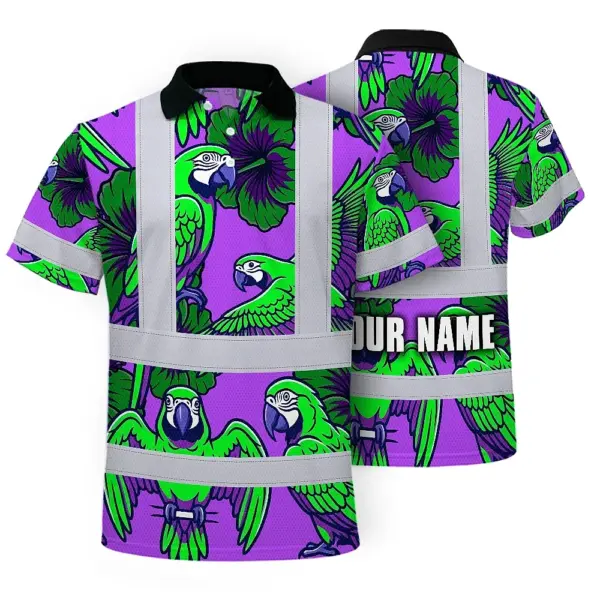hi-vis-polo-shirt-reflective-tapes-violet-green-parrot-custom-name-e685f.webp