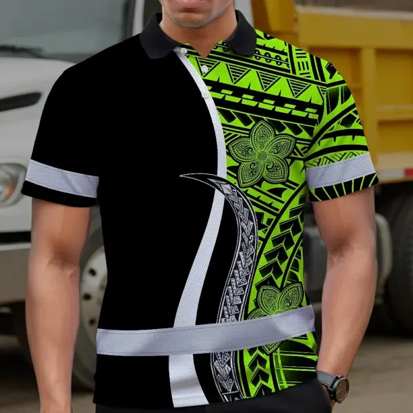 hi-vis-polo-shirt-reflective-tapes-white-green-polynesian-tribal-34529.webp