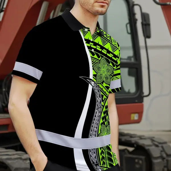 hi-vis-polo-shirt-reflective-tapes-white-green-polynesian-tribal-649e0.webp