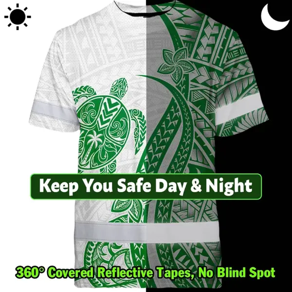 hi-vis-shirt-reflective-tapes-dark-green-neon-polynesian-turtle-95bad.webp