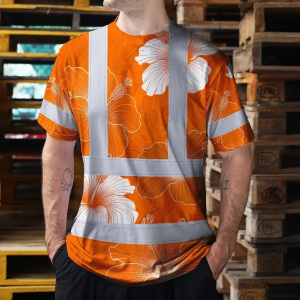 hi-vis-shirt-reflective-tapes-orange-white-flowers-custom-name-698e7.webp