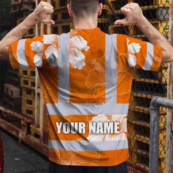 hi-vis-shirt-reflective-tapes-orange-white-flowers-custom-name-c7114.webp